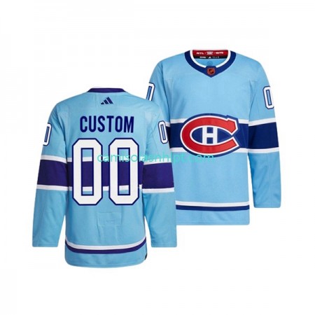 Camiseta Montreal Canadiens Personalizado Adidas 2022-2023 Reverse Retro Azul Authentic - Homem